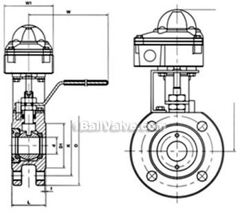 Manual wafer ball valve with feedback signal constructral diagram